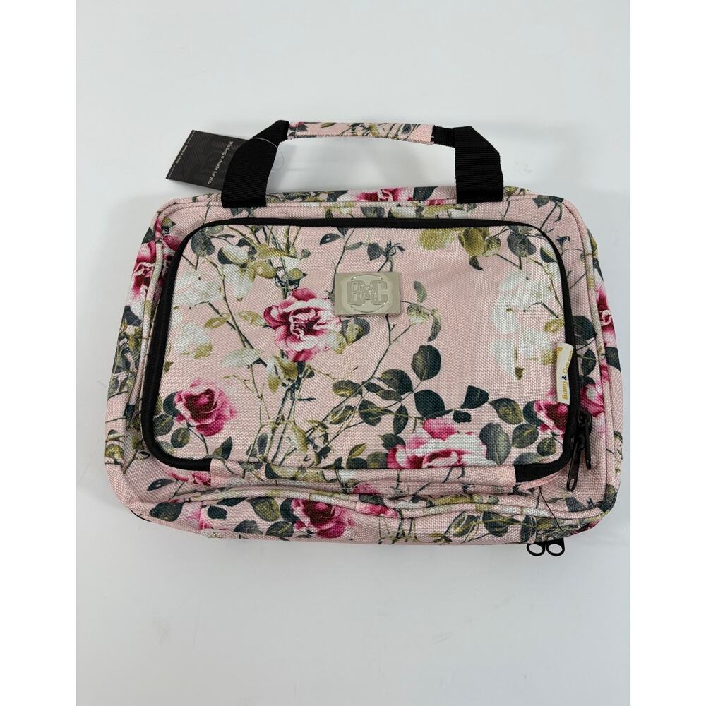 Bang & Carsen Floral Hanging Toiletry Bag Pink Rose Travel Makeup Organizer Boho - Picture 3 of 9